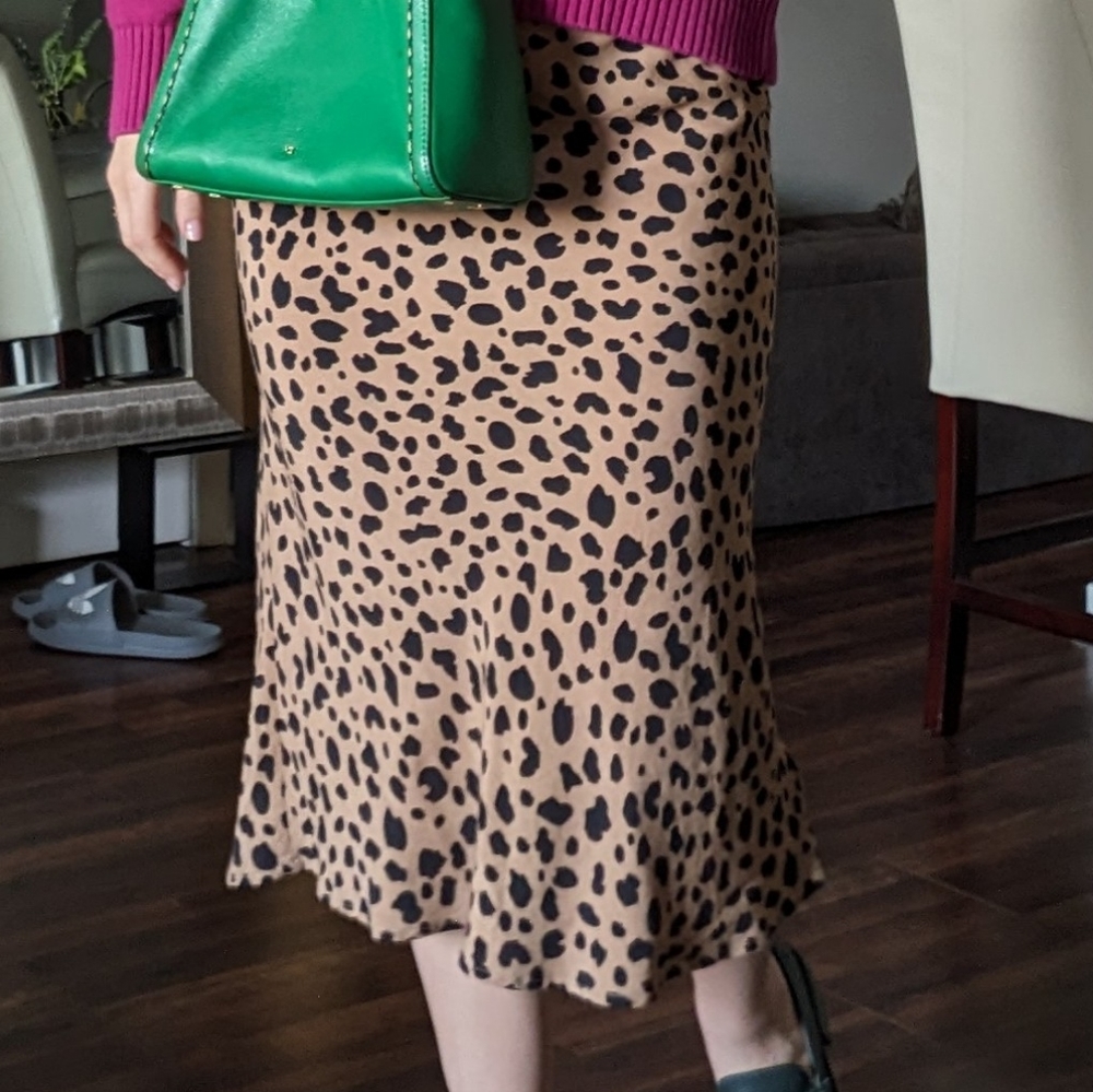 Slip silk skirt in animal print - Picture 6 of 8